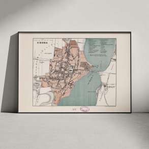 Viborg 1875 - Litografisk bykort