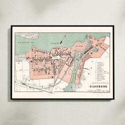 Silkeborg 1879 - Historisk bykort