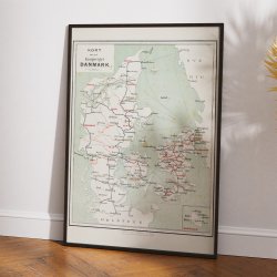 Kongeriget Danmark 1877 - Jernbane- og frgeruter