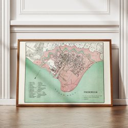 Fredericia 1879 - Bykort med fstningsstruktur