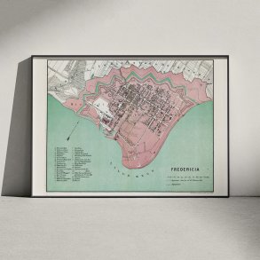 Fredericia 1879 - Bykort med fstningsstruktur