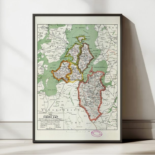 Viborg Amt Vest 1873 - Kort