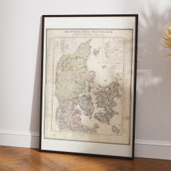Kongeriget Danmark og Slesvig 1842 - Kort