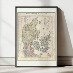 Kongeriget Danmark og Slesvig 1842 - Kort