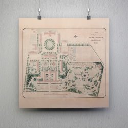 Landbohjskolens have, Frederiksberg 1899 - Plantegning