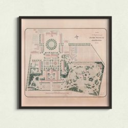 Landbohjskolens have, Frederiksberg 1899 - Plantegning