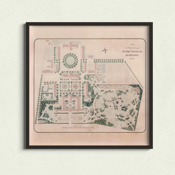 Landbohjskolens have, Frederiksberg 1899 - Plantegning