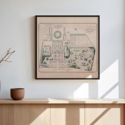 Landbohjskolens have, Frederiksberg 1899 - Plantegning