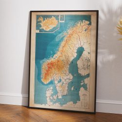 Kort over Danmark, Norge og Sverige 1914 - Geografi