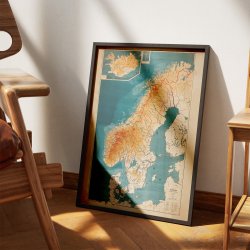 Kort over Danmark, Norge og Sverige 1914 - Geografi