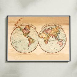 Den stlige og vestlige halvkugle 1909 - Anskuelsestavle