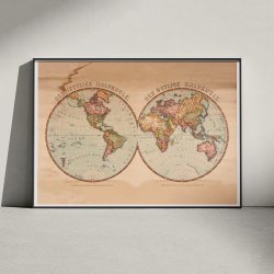 Den stlige og vestlige halvkugle 1909 - Anskuelsestavle