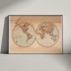 Den stlige og vestlige halvkugle 1909 - Anskuelsestavle