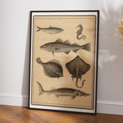 Torsk, str, fladfisk &amp; sild 1895 - Fisk