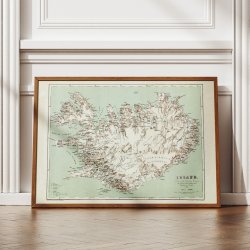 Island 1849 - Topografisk kort