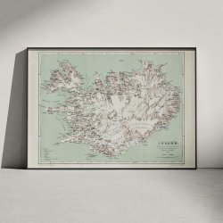 Island 1849 - Topografisk kort