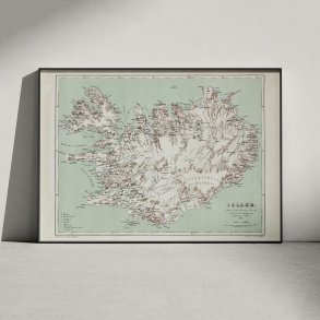 Island 1849 - Topografisk kort