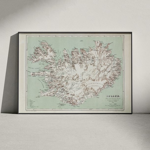 Island 1849 - Topografisk kort
