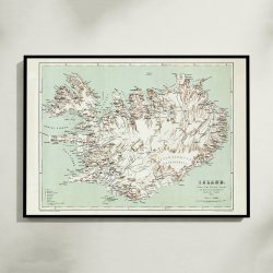 Island 1849 - Topografisk kort