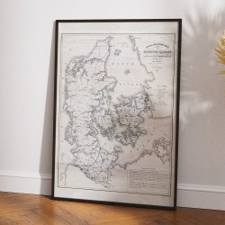 Post- og Vejlngdekort over Danmark 1845 - Kommunikation