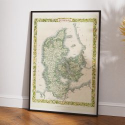 Danmark 1855-1860 - Kort &amp; plakat