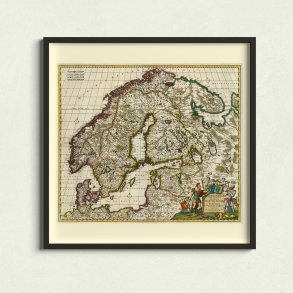 Skandinavien 1680 - Kort og Plakat