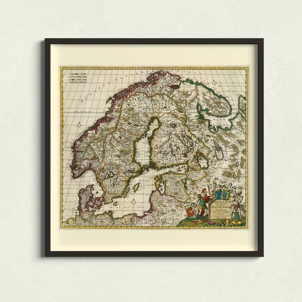 Skandinavien 1680 - Kort og Plakat