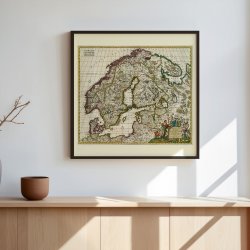 Skandinavien 1680 - Kort og Plakat