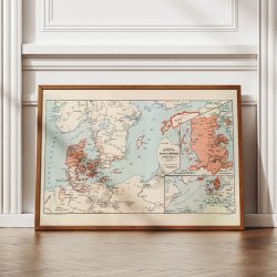 Danmark &amp; naboerne 1898 - Kort og plakat