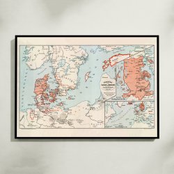 Danmark &amp; naboerne 1898 - Kort og plakat