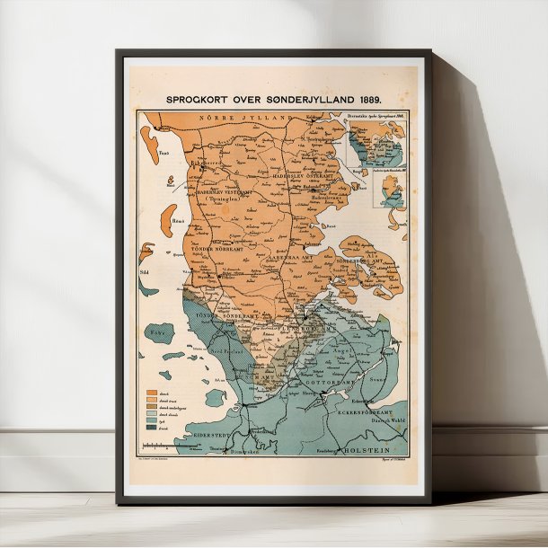 Sprogkort over Snderjylland 1889 - Befolkningsforhold
