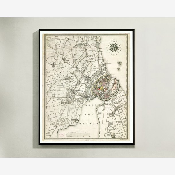 Kort over Kbenhavn 1846 - 55x67 cm