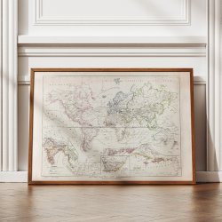 Verdenskort 1851 - Kommunikation og religion