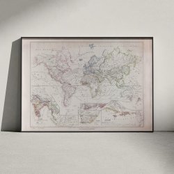 Verdenskort 1851 - Kommunikation og religion