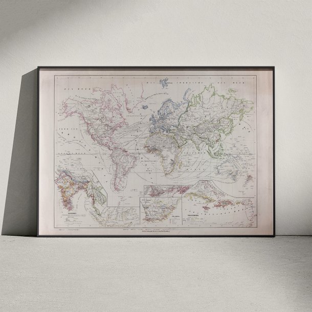 Verdenskort 1851 - Kommunikation og religion