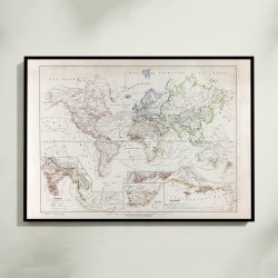 Verdenskort 1851 - Kommunikation og religion