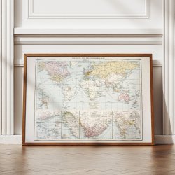 Kolonial- &amp; handelskort 1886 - Verdenskort