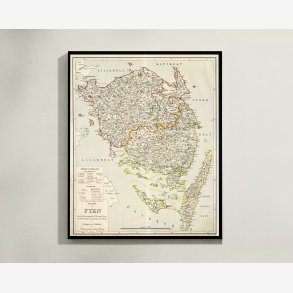 Kaart over Fyen 1895 - 55x68 cm