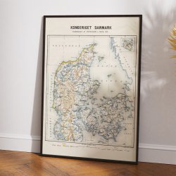 Kongeriget Danmark 1873 - Topografisk kort