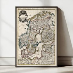 Carte des Courones du Nord 1720 - Skandinavien