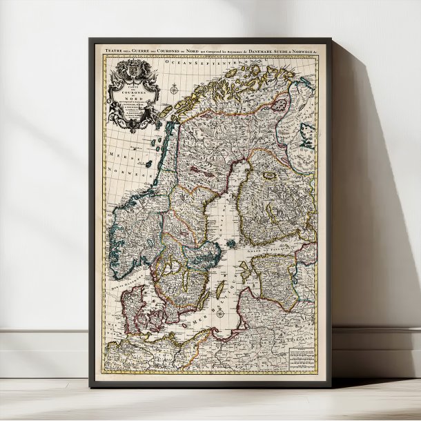 Carte des Courones du Nord 1720 - Skandinavien