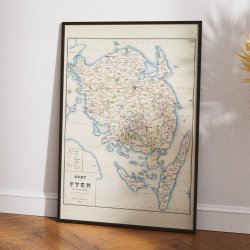 Fyn med omliggende er 1891 - Cykelkort