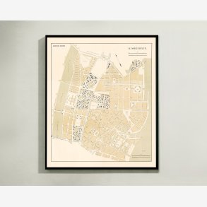 Bykort over Kbenhavn ca. 1650 - 60x72 cm