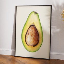 Avocado - botanisk akvarel