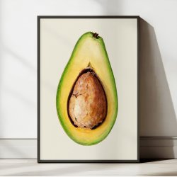 Avocado - botanisk akvarel