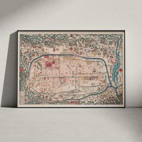 Kort over Kyoto, Japan - 1863