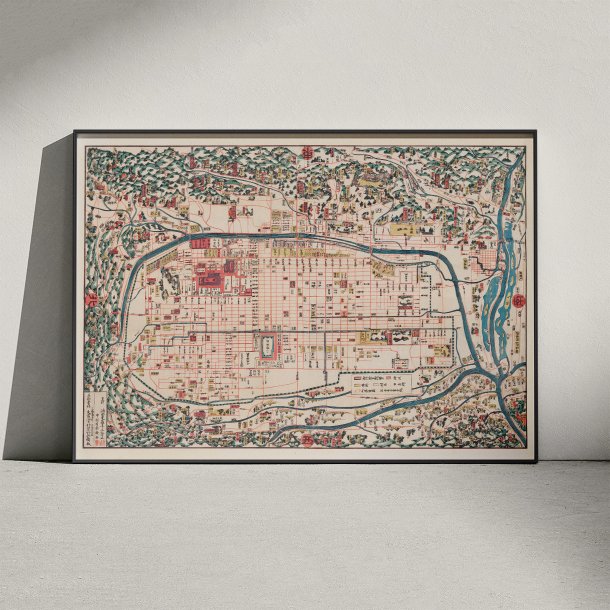 Kort over Kyoto, Japan - 1863