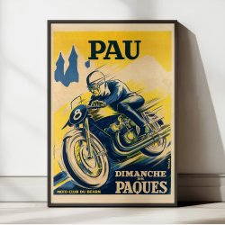 Pau Motorcykel - Plakat - 1940