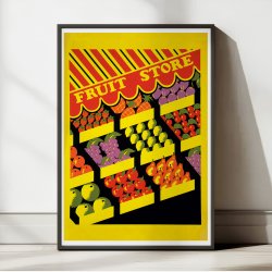 Frugtbutik 1936 - Vintage plakat