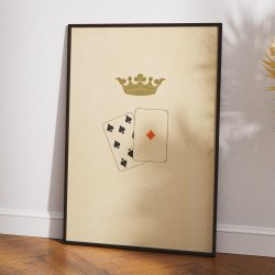 Spillekort og krone 1909 - Plakat